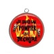 Pendentif Cabochon Argent - je suis un pompier qui déchire