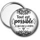 Miroir de poche - tout est possible à qui ose y croire- Cabochon verre ou résine