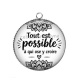 Pendentif Cabochon Argent - tout est possible à qui ose y croire- Cabochon verre ou résine