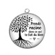 Pendentif Cabochon Argent - prends racine dans ce qui te fait du bien- verre ou résine, miroirs, porte clés