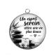 Pendentif Cabochon Argent - un esprit serein attire une vie plus douce- Cabochon verre ou résine