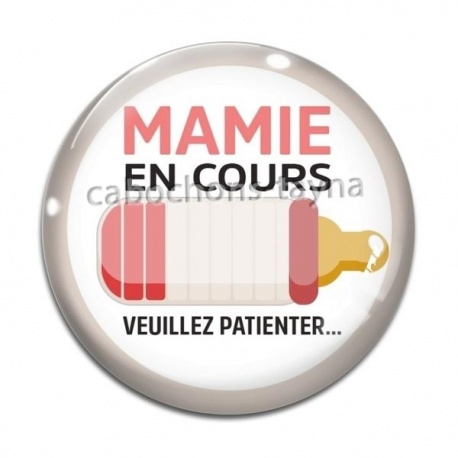 Cabochon Verre - mamie en cours