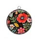 Pendentif Cabochon Argent - Fleurs- Cabochon verre ou résine