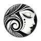 Cabochon Résine - femme noir et blanc- verre ou résine, miroirs, porte clés