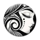 Cabochon Verre - femme noir et blanc- verre ou résine, miroirs, porte clés