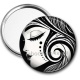 Miroir de poche - femme noir et blanc- verre ou résine, miroirs