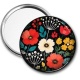 Miroir de poche - fleurs- cabochon verre ou résine, miroirs, porte clés