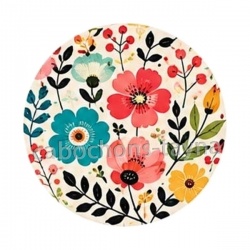 fleurs- cabochon verre ou résine, miroirs, porte clés