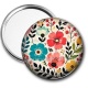 Miroir de poche - fleurs- cabochon verre ou résine, miroirs, porte clés