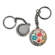 Porte clés - fleurs- cabochon verre ou résine, miroirs, porte clés