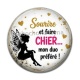 Cabochon Résine - sourire et faire chier mon duo préféré- cabochon verre ou résine, miroirs, porte clés