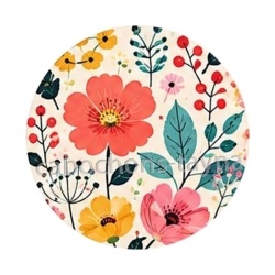 fleurs- cabochon verre ou résine, pendentif résine