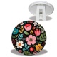 Trépied -  fleurs- cabochon verre ou résine, pendentif résine
