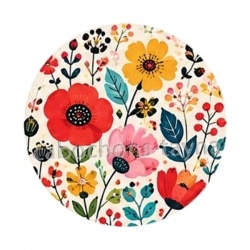  fleurs- cabochon verre ou résine, pendentif résine, miroir