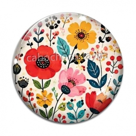 Cabochon Verre -  fleurs- cabochon verre ou résine, pendentif résine, miroir