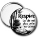Miroir de poche - respire la vie est plus belle au calme- cabochon citation