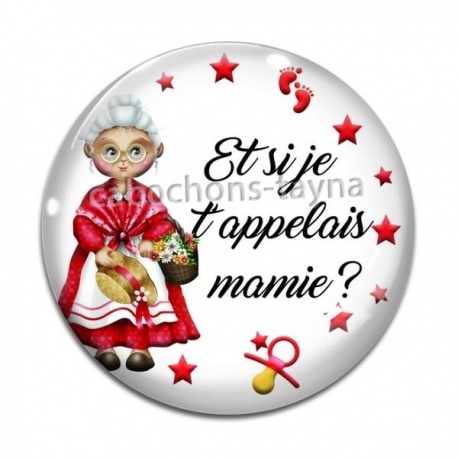 Cabochon Verre - et si je t'appelais mamie