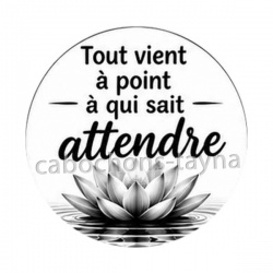 Tout vient à point à qui sait attendre- cabochon citation