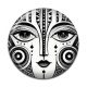 Cabochon Résine - femme noir et blanc- cabochon verre ou résine, pendentif résine
