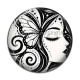 Cabochon Résine - femme noir et blanc- cabochon verre ou résine