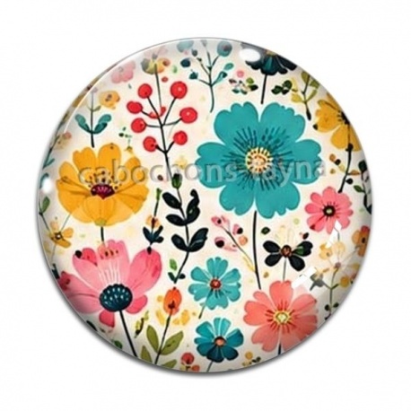 Cabochon Verre - fleurs- cabochon verre ou résine