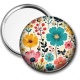 Miroir de poche - fleurs- cabochon verre ou résine