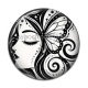 Cabochon Résine -  femme noir et blanc- cabochon verre ou résine