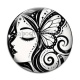 Cabochon Verre -  femme noir et blanc- cabochon verre ou résine