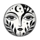 Cabochon Résine - femme noir et blanc- cabochon verre ou résine, pendentif