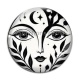 Cabochon Verre - femme noir et blanc- cabochon verre ou résine, pendentif