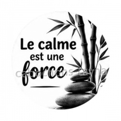 le calme est une force- citation proverbe, Cabochon verre ou résine