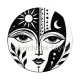 femme noir et blanc- cabochon verre ou résine