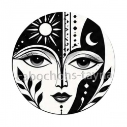 femme noir et blanc- cabochon verre ou résine