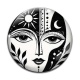 Cabochon Verre - femme noir et blanc- cabochon verre ou résine