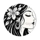 femme noir et blanc- cabochon résine ou verre