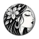 Cabochon Résine - femme noir et blanc- cabochon résine ou verre