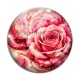 Cabochon Verre - Fleur rose- cabochon verre ou résine