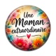 Cabochon Résine - une maman extraordinaire- cabochon verre ou résine, miroirs, porte clés