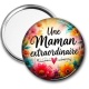 Miroir de poche - une maman extraordinaire- cabochon verre ou résine, miroirs, porte clés