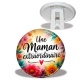 Trépied - une maman extraordinaire- cabochon verre ou résine, miroirs, porte clés
