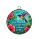 Pendentif Cabochon Argent - ma maman mon plus beau cadeau