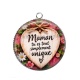 Pendentif Cabochon Argent - maman tu es tout simplement unique