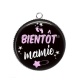 Pendentif Cabochon Argent - bientôt mamie