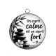 Pendentif Cabochon Argent - Citation- un esprit calme est un esprit fort