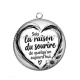 Pendentif Cabochon Argent - Citation- sois la raison du sourire de quelqu'un aujourd'hui