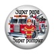 Cabochon Résine - super papa super pompier