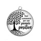 Pendentif Cabochon Argent -  Citation- tout commance par une pensée positive