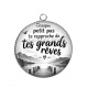 Pendentif Cabochon Argent - chaque petit pas te rapproche de tes grands rêves