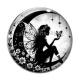 Cabochon Verre - Fée lune- Cabochon verre ou résine, pendentif résine argent