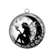 Pendentif Cabochon Argent - Fée lune- Cabochon verre ou résine